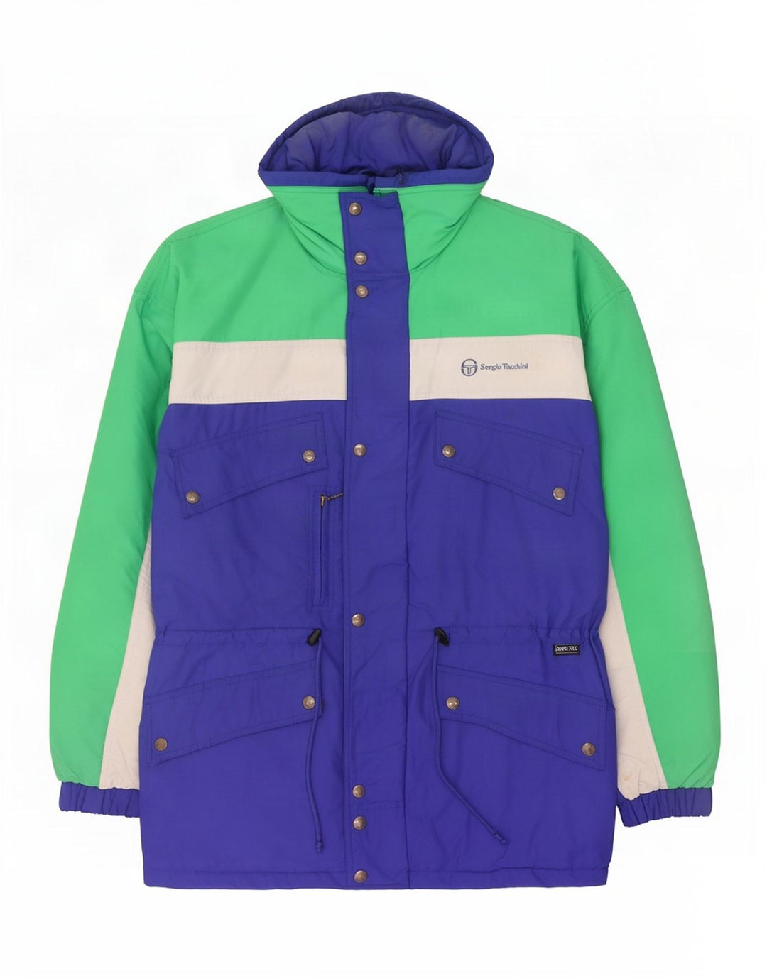 Jachetă de schi cu glugă pentru bărbați Sergio Tacchini IT 54 2XL Albastru Poliamidă color bloc