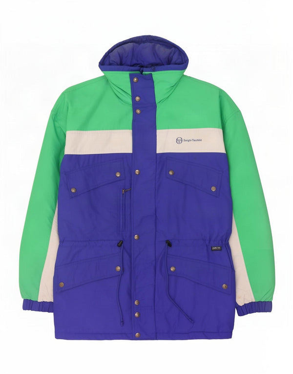 Jachetă de schi cu glugă pentru bărbați Sergio Tacchini IT 54 2XL Albastru Poliamidă color bloc