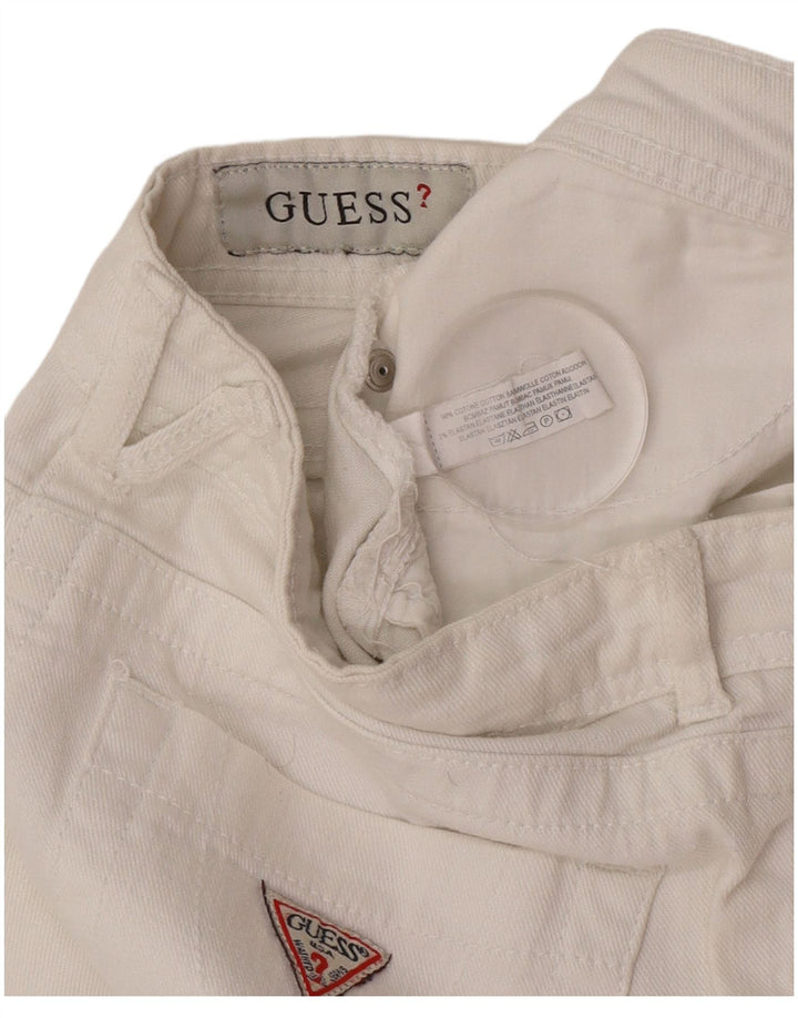 Blugi slim pentru femei Guess W28 L27 bumbac alb