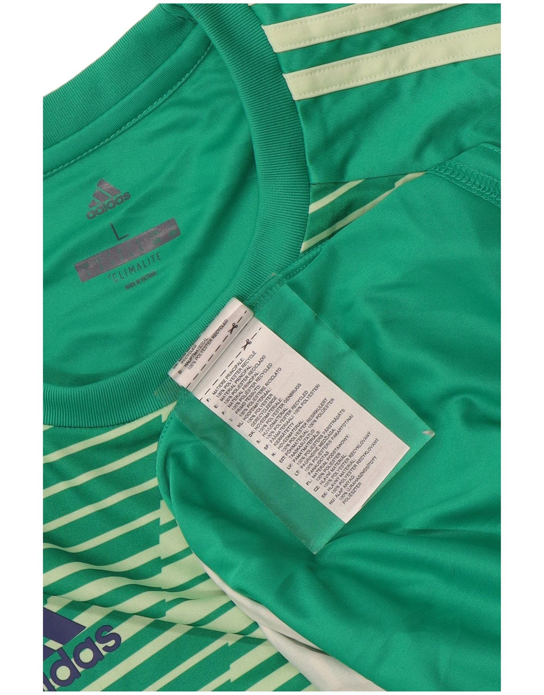 Tricou pentru bărbați ADIDAS Climalite Top mare poliester cu dungi verzi