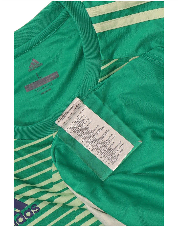 Tricou pentru bărbați ADIDAS Climalite Top mare poliester cu dungi verzi