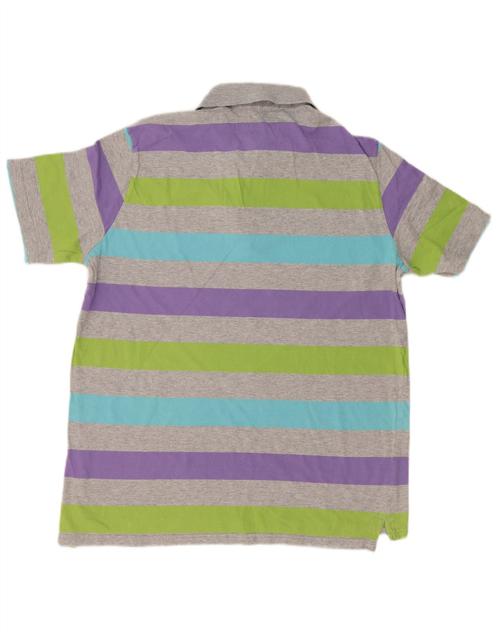 BENETTON tricou polo pentru bărbați 2XL bumbac cu dungi gri