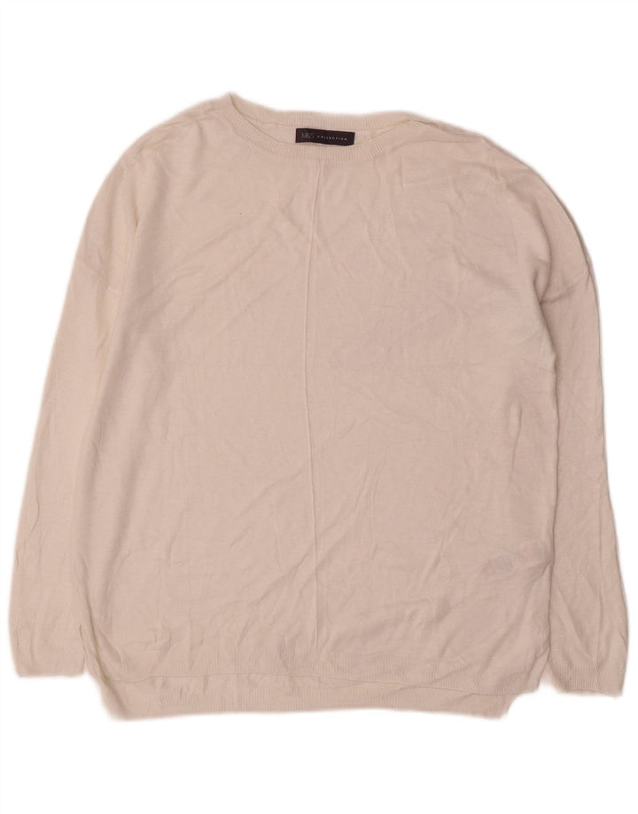 Pulover pentru femei Marks & Spencer cu gâtul cu barca UK 14 Medium Off White