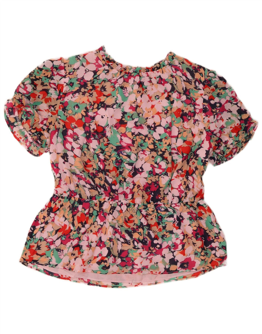 Bluză pentru femei J. CREW UK 14 Poliester Floral Roz Mediu
