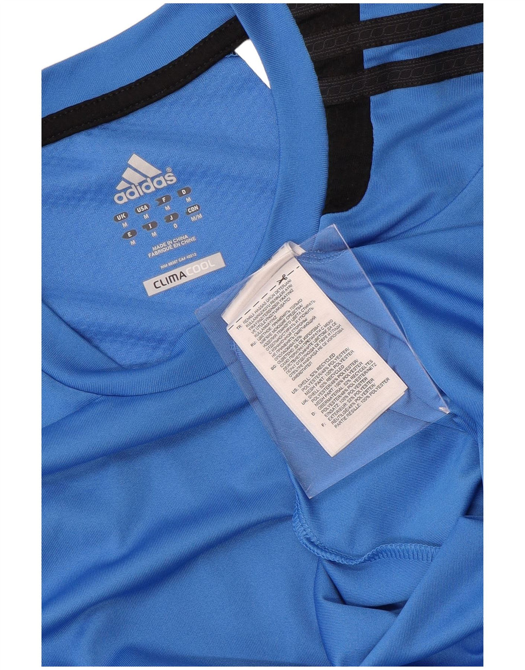 Tricou Climacool pentru bărbați ADIDAS Top Mediu Albastru Poliester Colorblock