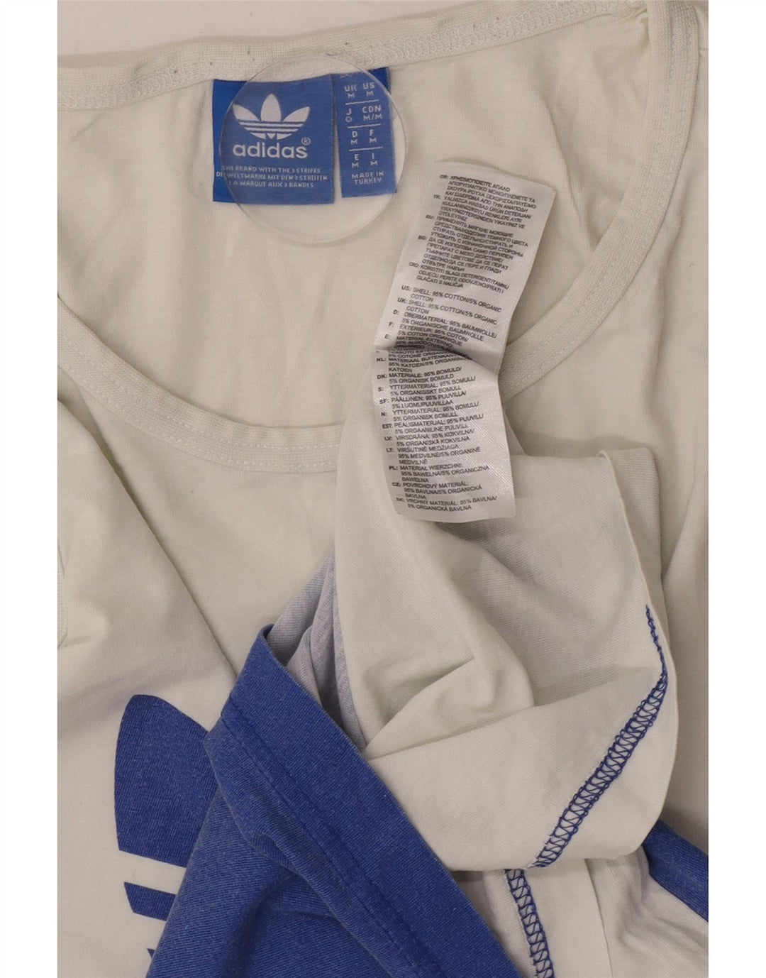Vesta grafică pentru bărbați Adidas, de top, alb mediu, bumbac color bloc