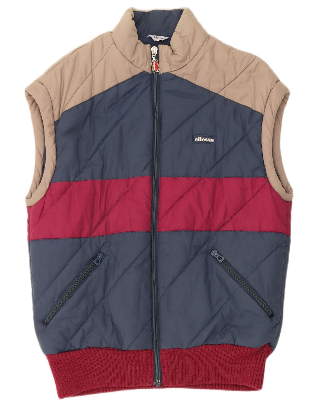 Gilet căptușit pentru bărbați Ellesse IT 48, bumbac color-bloc albastru mediu