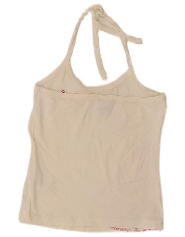 Vestă crop Top pentru femei Adidas UK 10 Small Off White Geometric Bumbac Sport