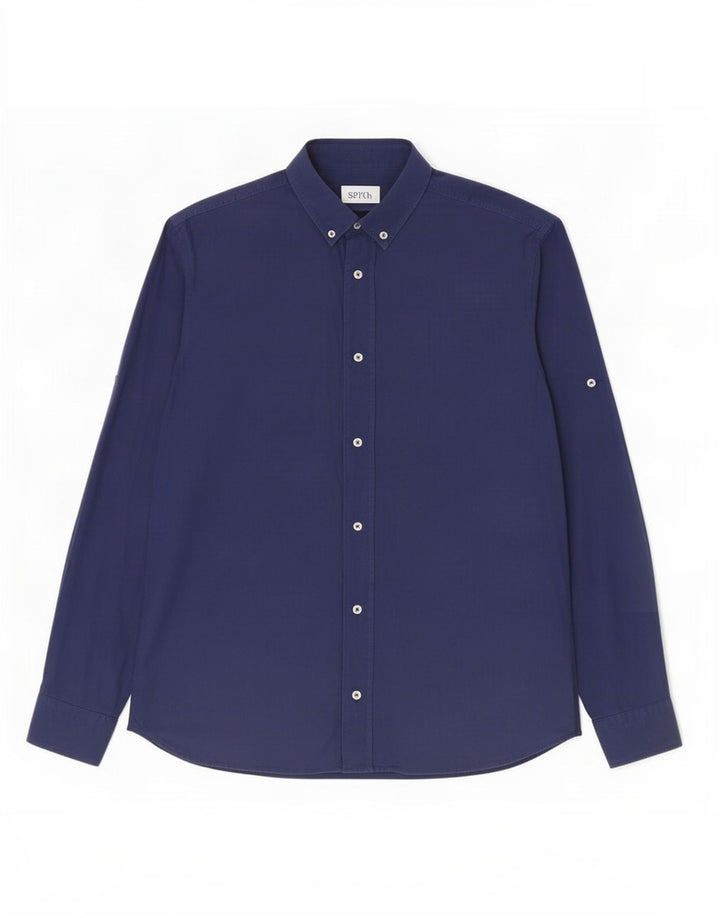 Cămașă pentru bărbați Zara, relaxed fit, mică, bleumarin