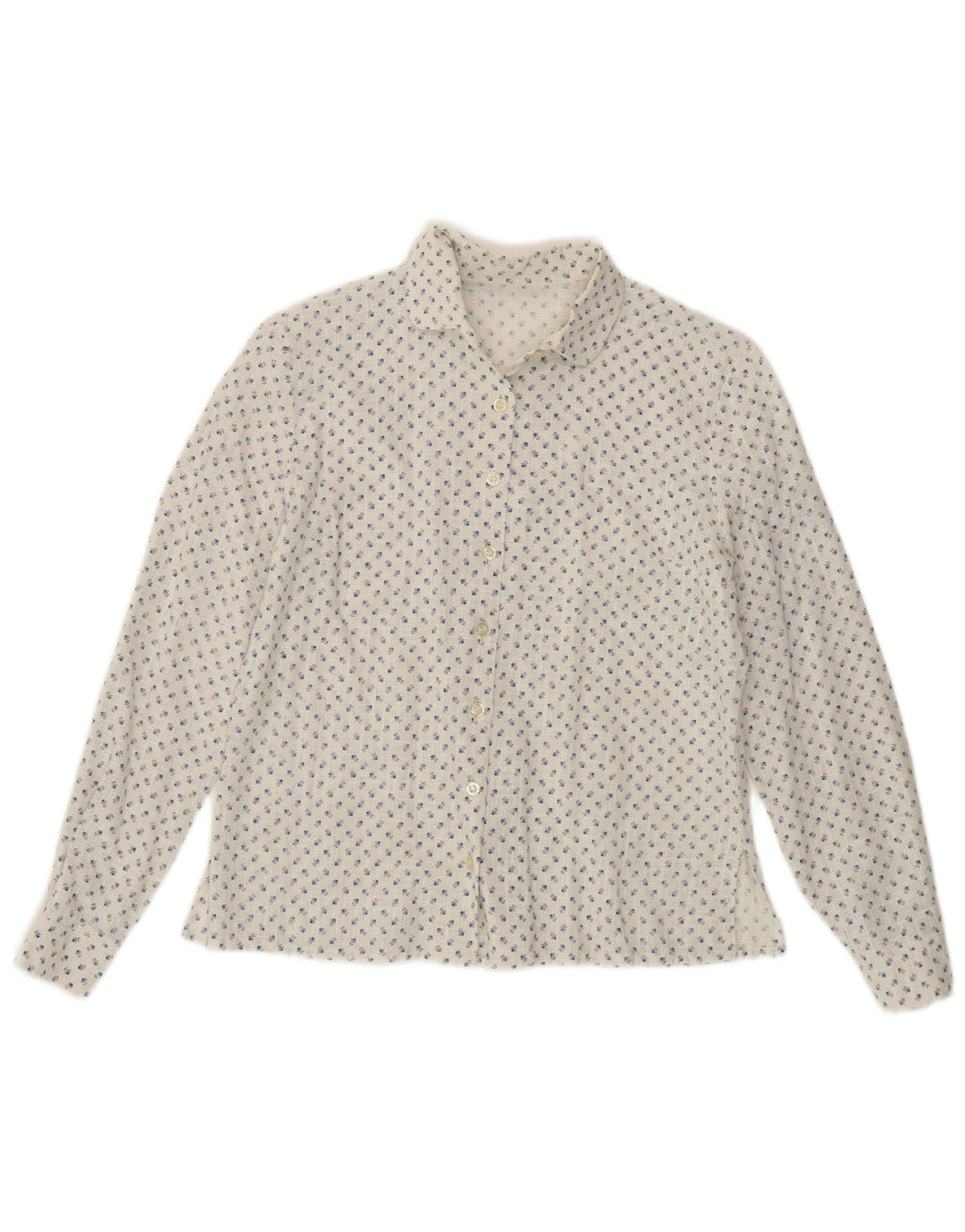Cămașă vintage pentru femei UK 14 Medium White Floral