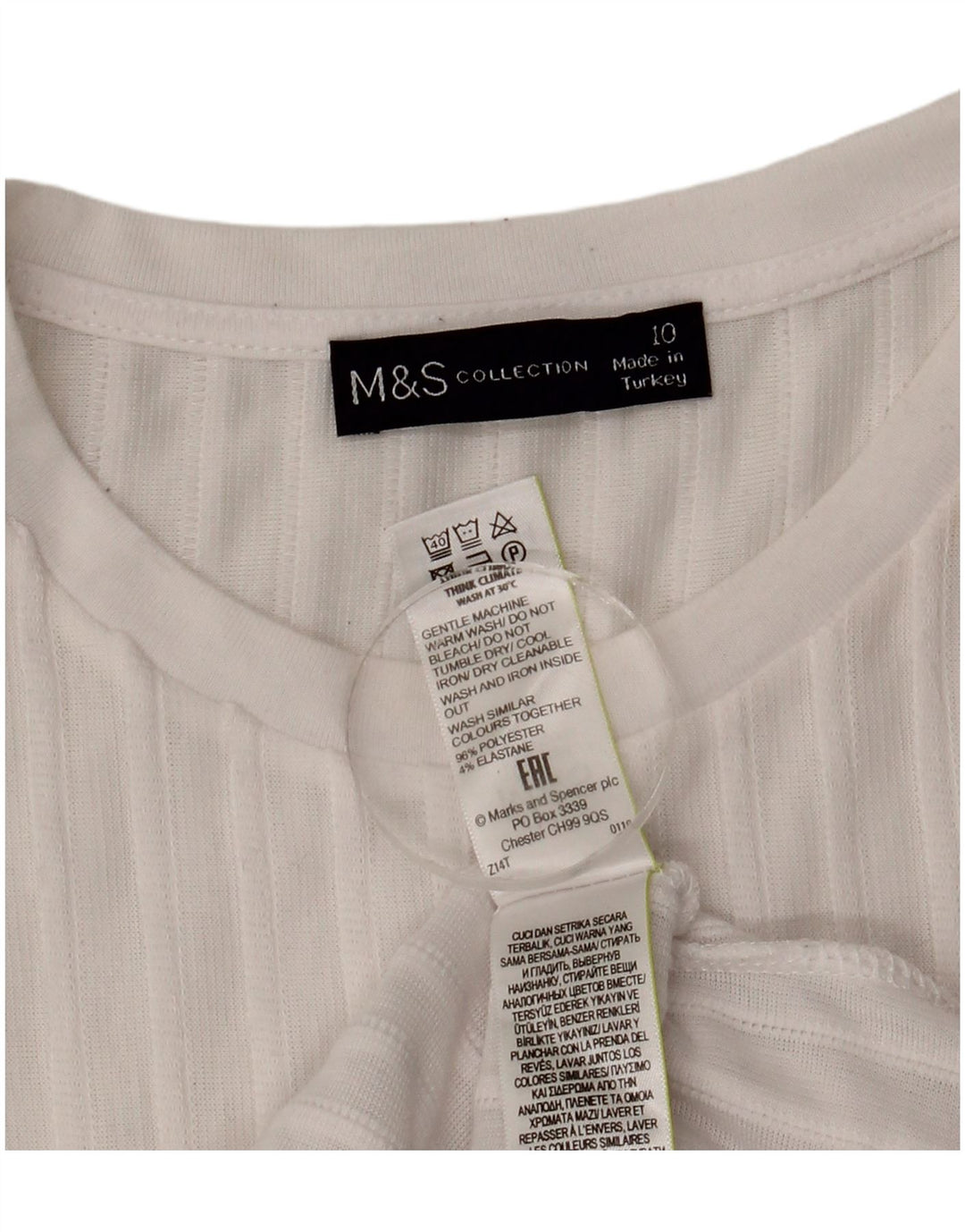 Marks & Spencer Top supradimensionat pentru femei cu mânecă lungă UK 10 Small White