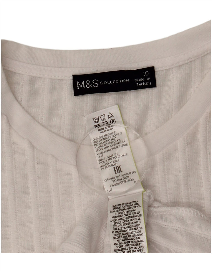 Marks & Spencer Top supradimensionat pentru femei cu mânecă lungă UK 10 Small White