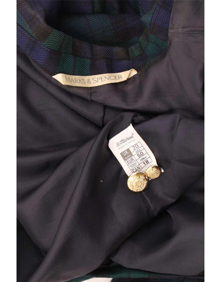 Marks & Spencer jachetă pentru bărbați cu două piepturi, UK 44 2XL, verde check