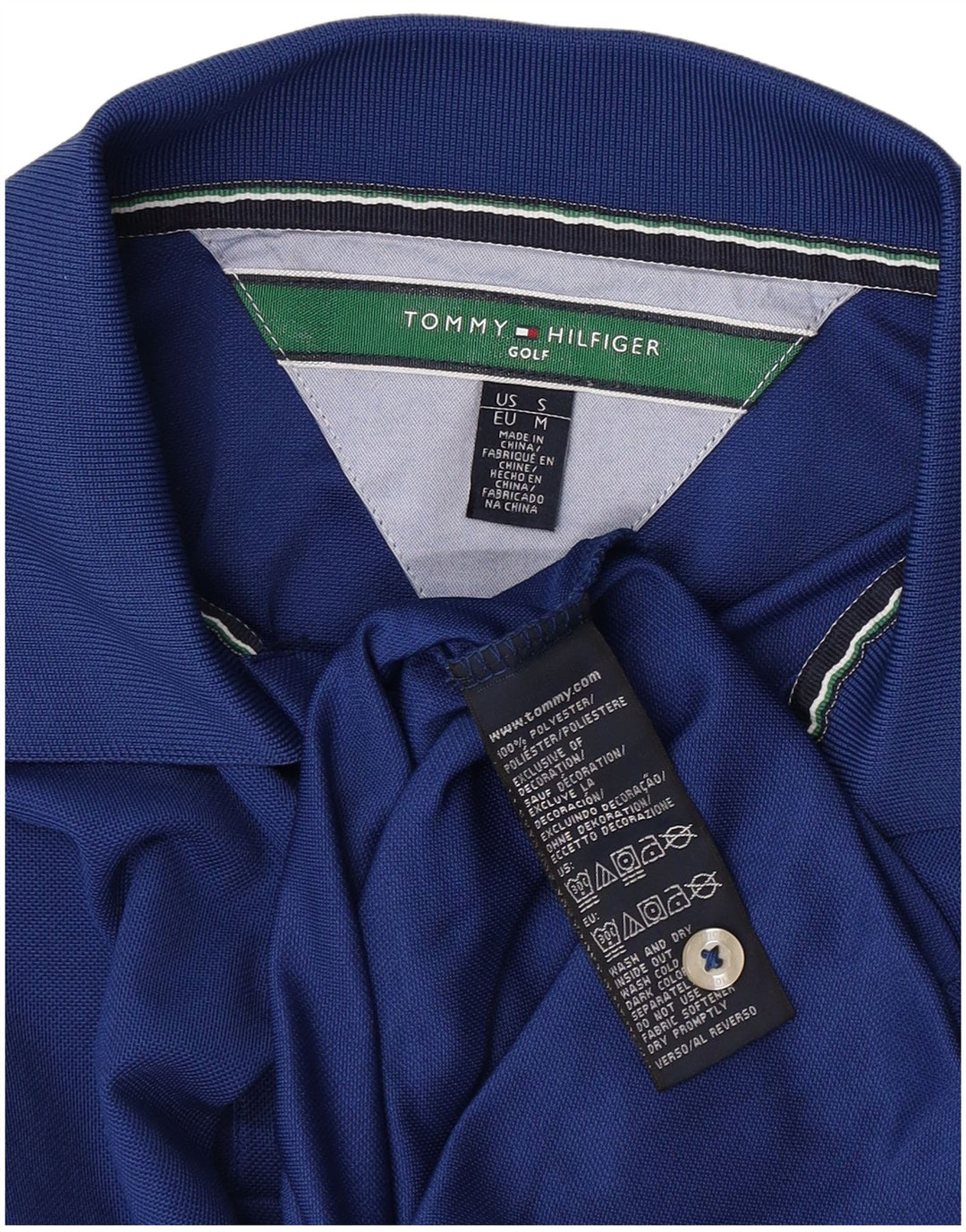 Polo de golf Tommy Hilfiger pentru bărbați, poliester albastru mediu