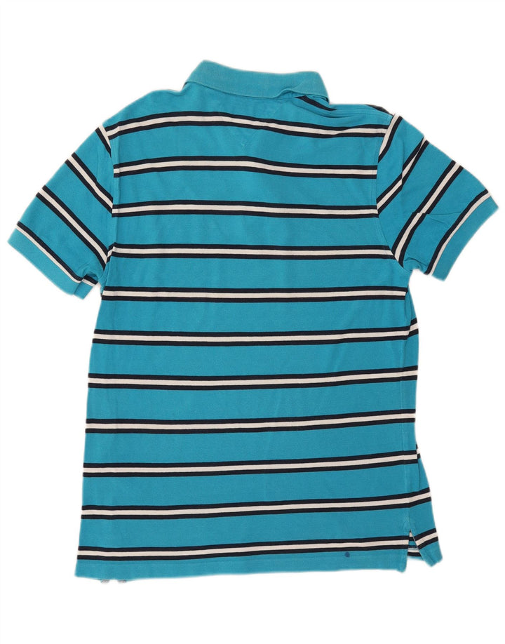 Tricou polo Tommy Hilfiger pentru bărbați, personalizat, din bumbac cu dungi albastre medii