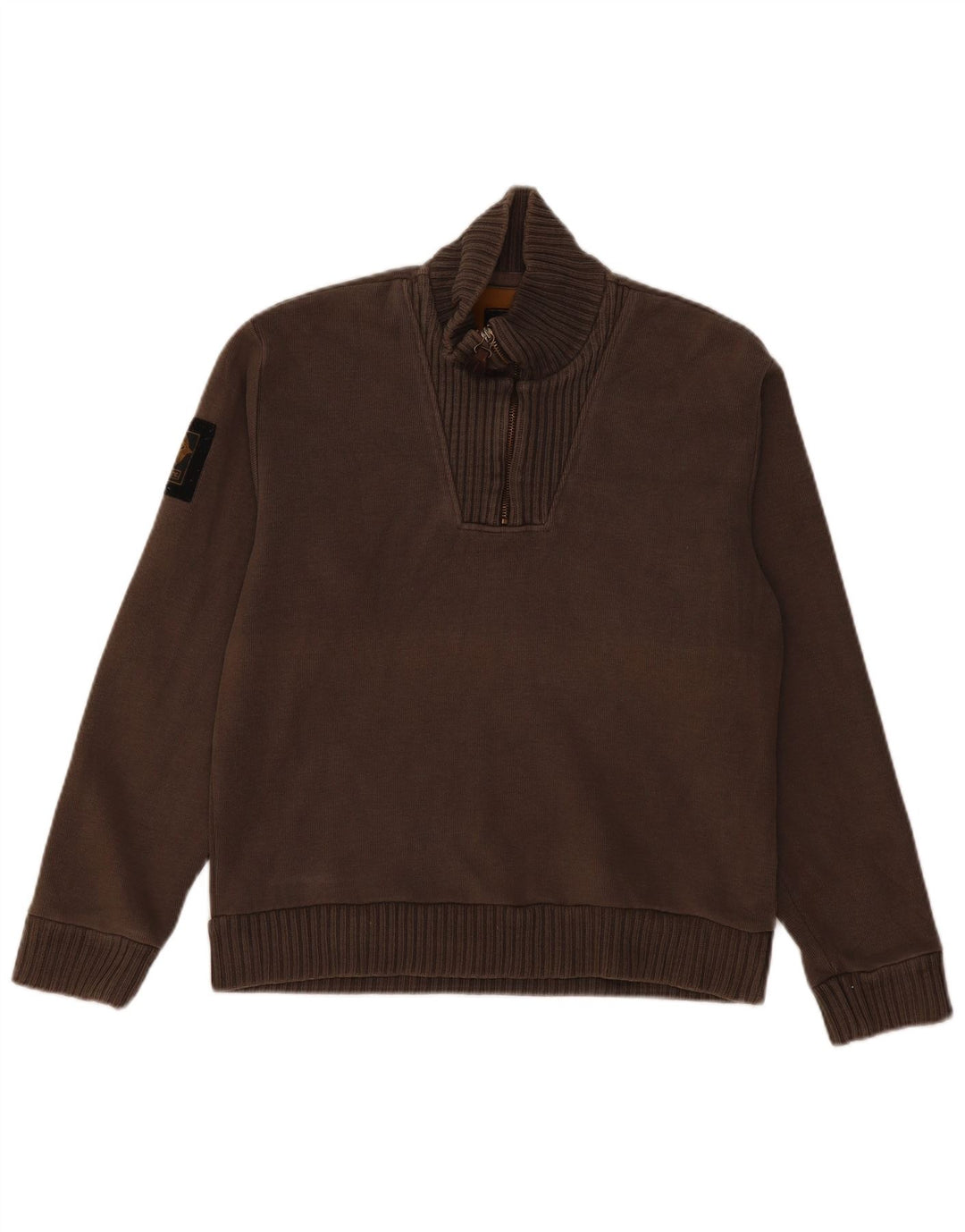 REPLAY Pulover pentru bărbați cu fermoar și gât, gri mediu