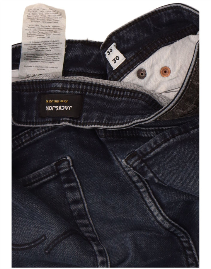 Blugi Jack & Jones GLENN Slim pentru bărbați W33 L30 bumbac albastru