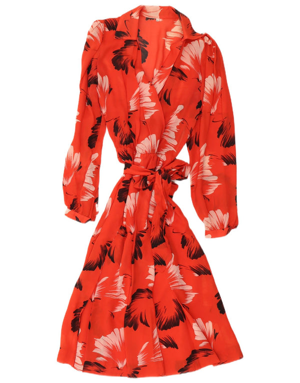 Rochie A-Line cu mânecă lungă de epocă pentru femei IT 46 Large Red Floral