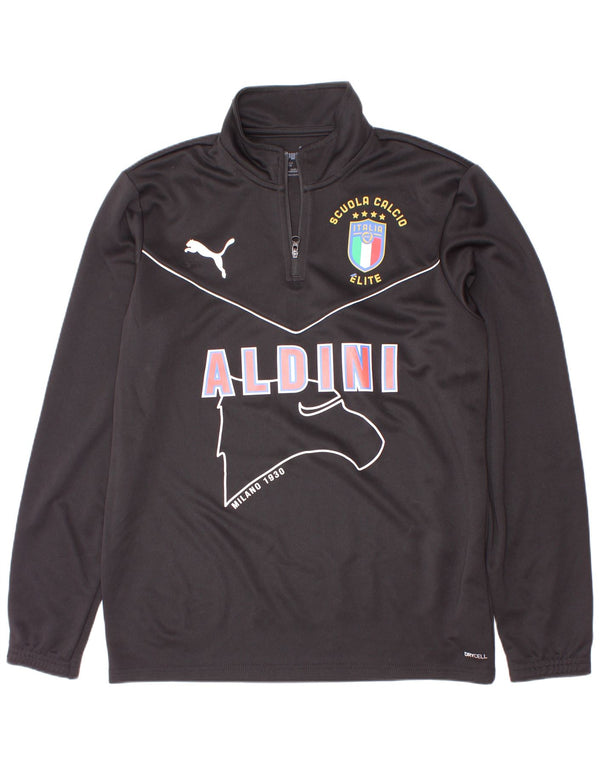Puma Boys Scuola Calcio Graphic Pullover Tracksuit Top 13-14 Years Black