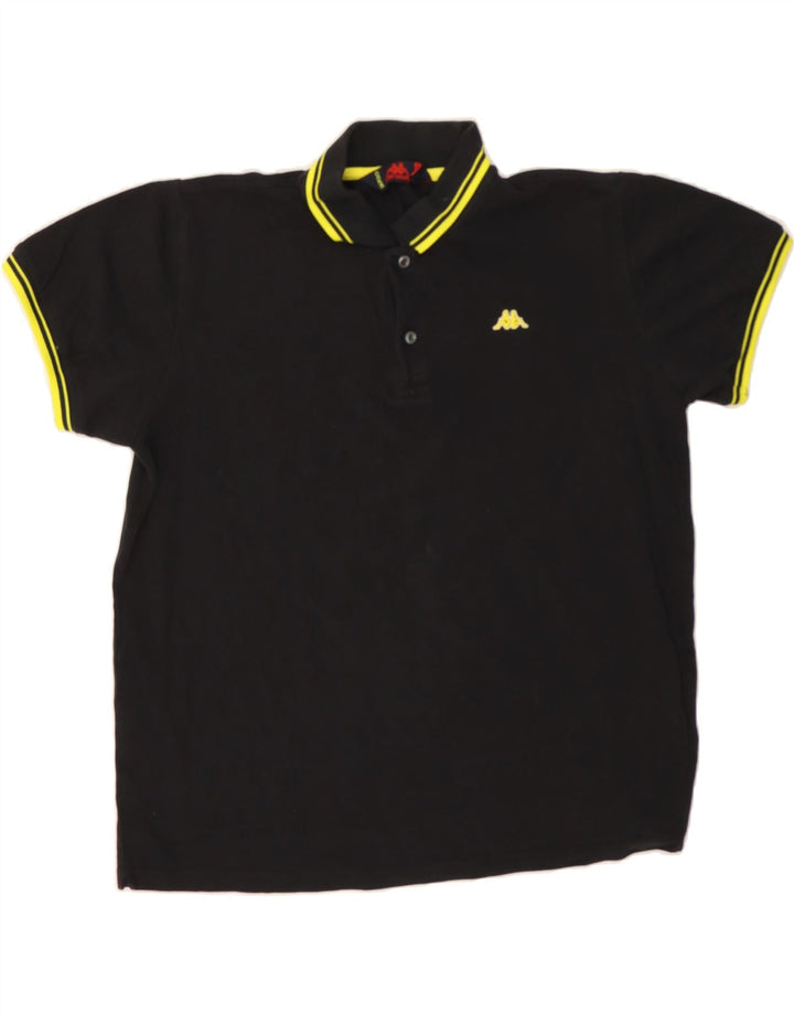 KAPPA Mens Polo Shirt XL Black Cotton Vintage Kappa and Second-Hand Kappa from Messina Hembry 