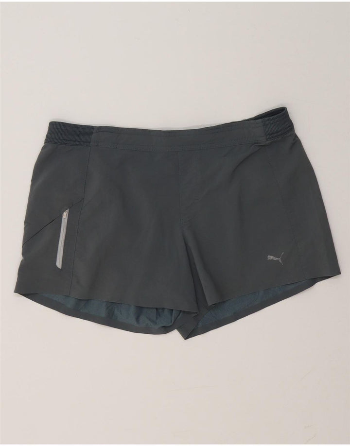 Pantaloni scurti sport Puma pentru femei UK 14 Large Gri Poliester