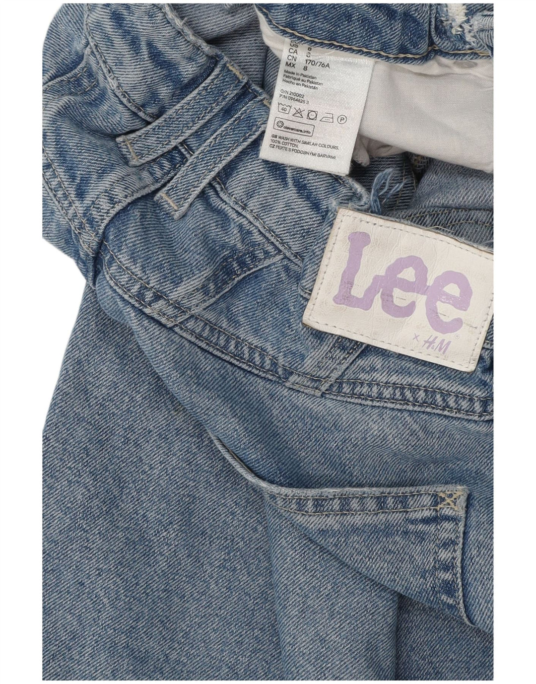 Blugi largi LEE pentru femei de la H&M cu talie înaltă US 8 Medium W32 L25 Albastru