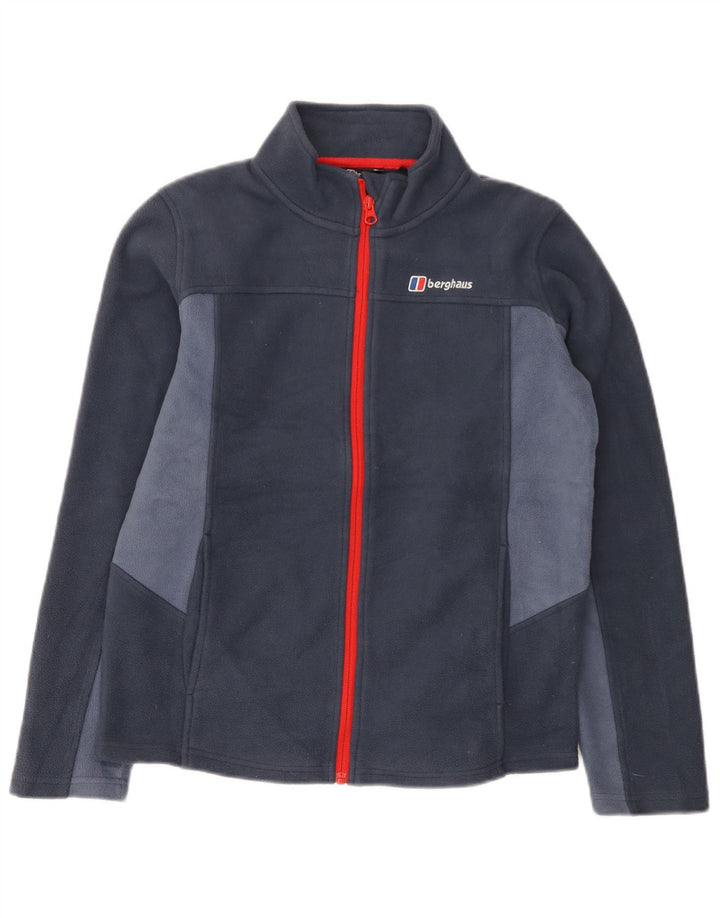 Jachetă fleece pentru băieți Berghaus 12-13 ani, albastru bleumarin, poliester bloc de culoare
