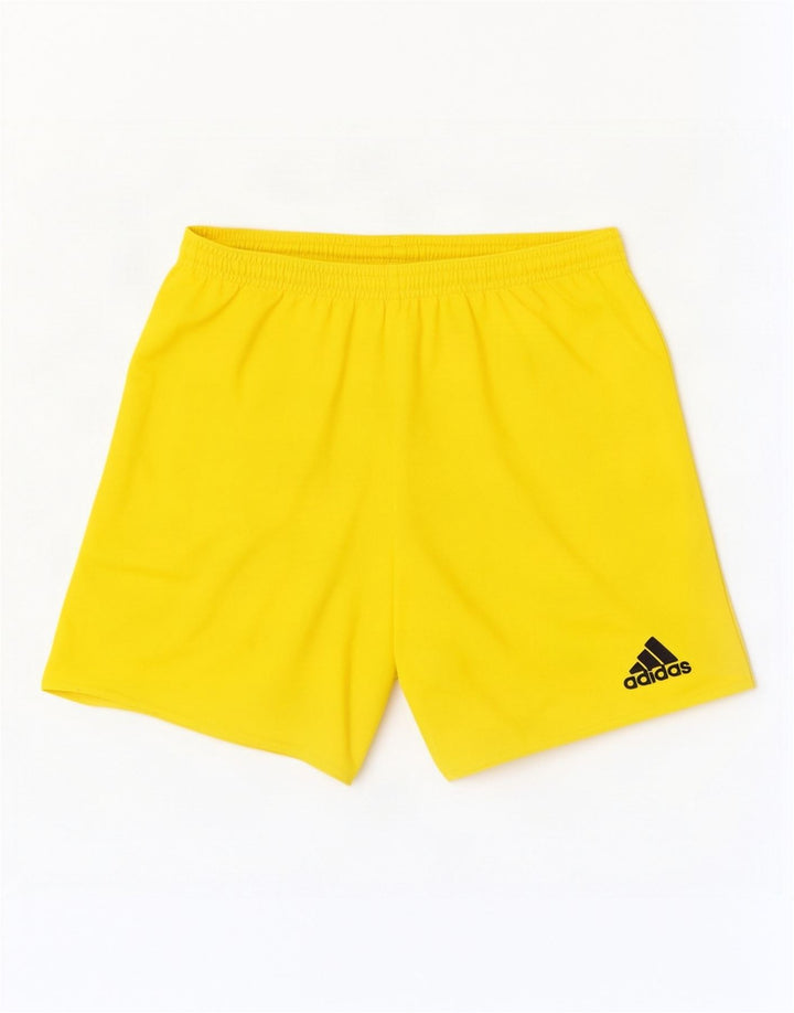 Pantaloni scurți sport adidas Climalite pentru bărbați, poliester galben mic