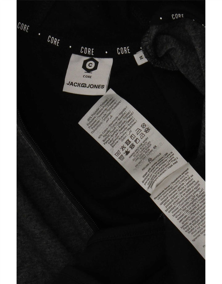 Pulover Jack & Jones pentru bărbați, cu fermoar, poliester color bloc negru mediu
