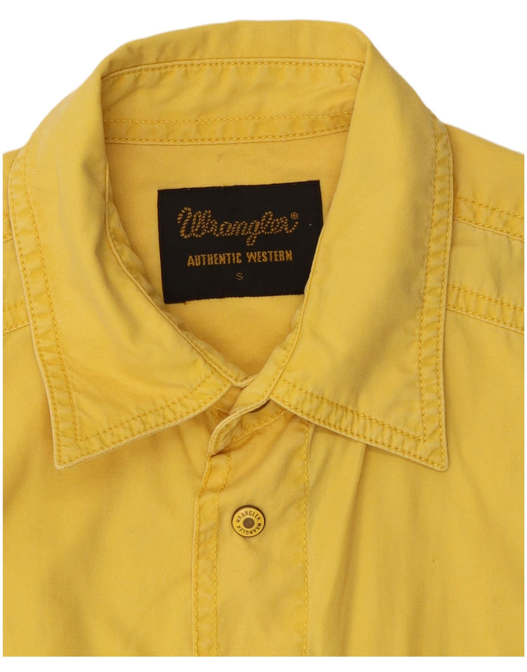 Cămașă cu mânecă scurtă pentru bărbați Wrangler, bumbac galben mic