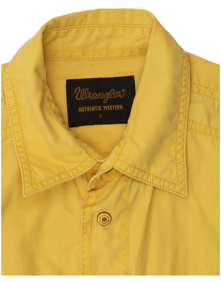 Cămașă cu mânecă scurtă pentru bărbați Wrangler, bumbac galben mic