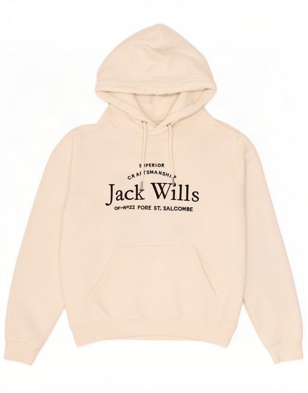 Jack Wills Pulover supradimensionat cu capotă pentru femei UK 12 Medium Off White