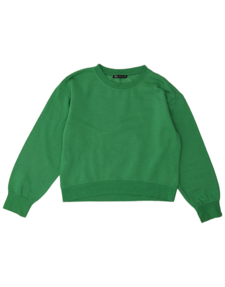 Pulover pentru damă ZARA Crop Pulover UK 10 Poliester verde mic