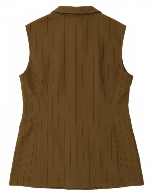 Sacou blazer fără mâneci pentru femei Rinascimento UK 14 mare kaki cu dungi