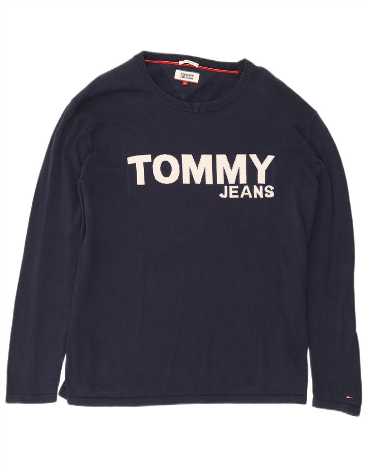 TOMMY HILFIGER Hanorac pentru bărbați, cu croiala normală, cu grafică. Pulover mare, bleumarin