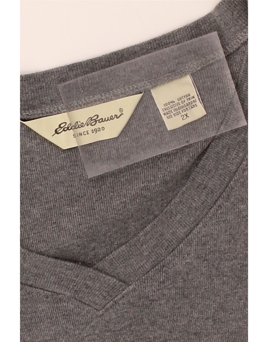 EDDIE BAUER Mens Top Long Sleeve 2XL Grey Cotton Vintage Eddie Bauer and Second-Hand Eddie Bauer from Messina Hembry 