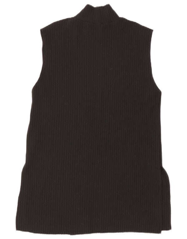 Zara Femei Vest Tank Top UK 12 Medium Negru Poliester
