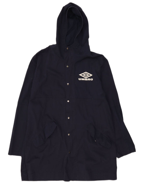 Jachetă parka cu glugă grafică Umbro pentru bărbați UK 40 mare, bumbac bleumarin