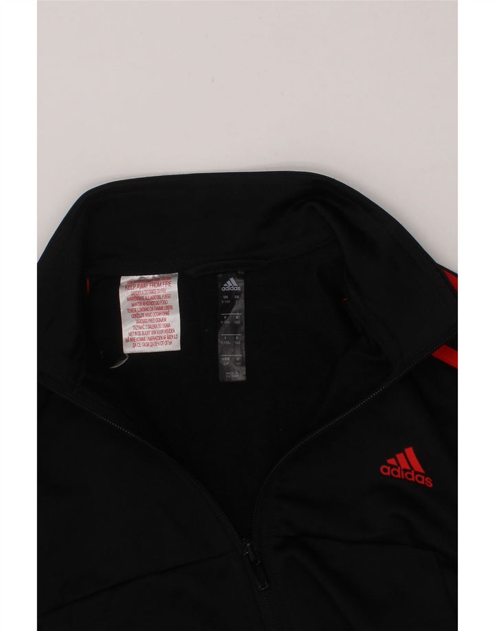 ADIDAS Boys Aeroready Tracksuit Top Jacket 9-10 Years Black Polyester Vintage Adidas and Second-Hand Adidas from Messina Hembry 