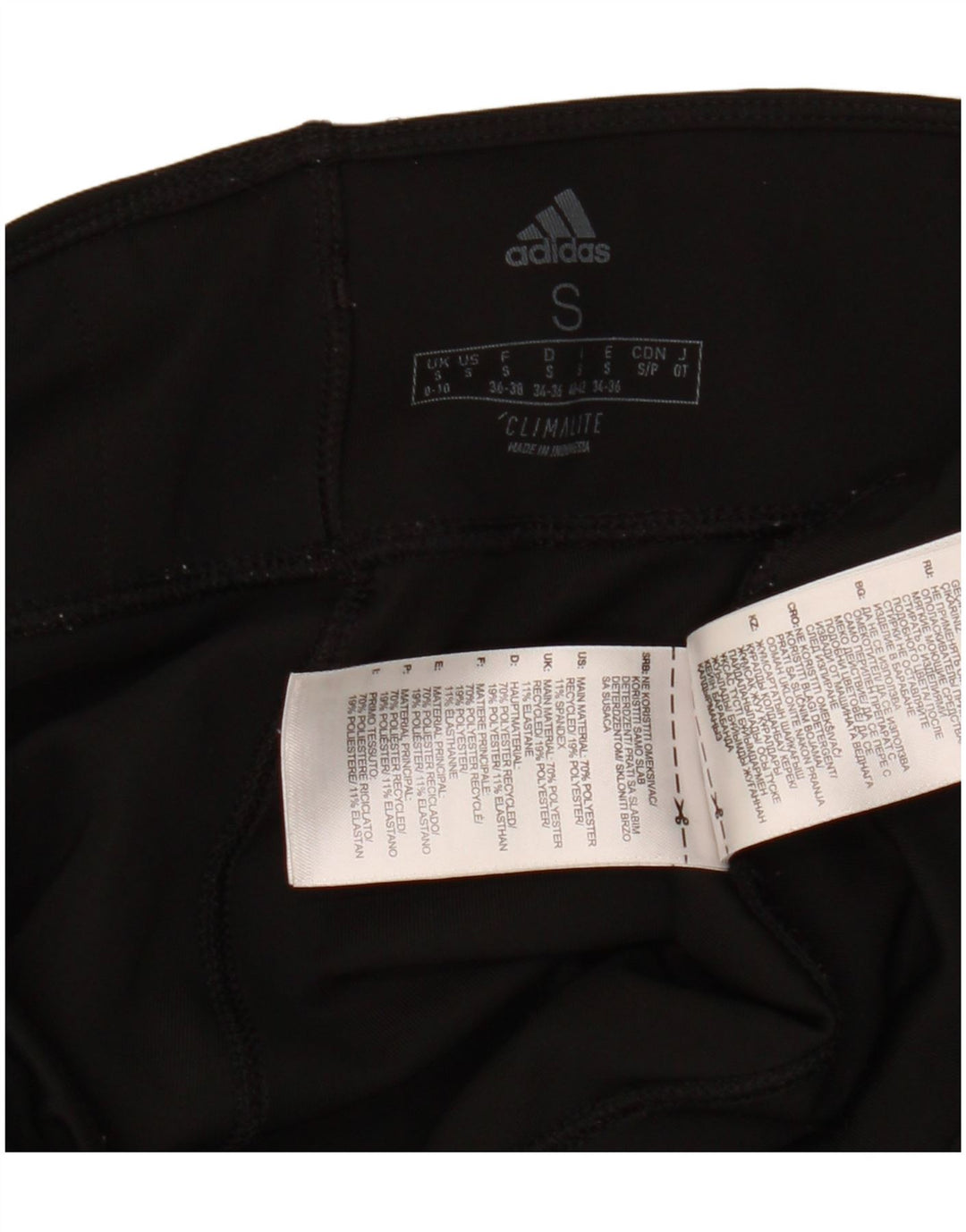 Leggings ADIDAS Climalite Capri pentru femei UK 8/10 Poliester negru mic