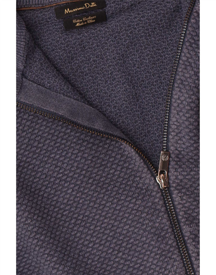 Pulover cardigan cu fermoar complet Massimo Dutti pentru bărbați, bumbac bleumarin mic