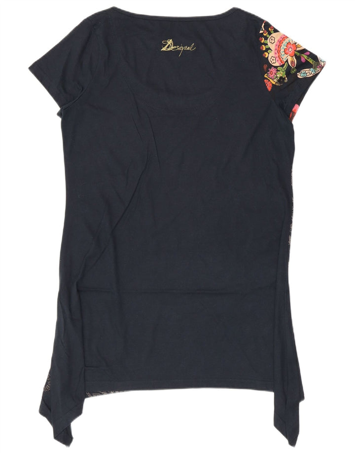 Rochie tunică asimetrică Desigual pentru femei UK 14 Medium Black Floral