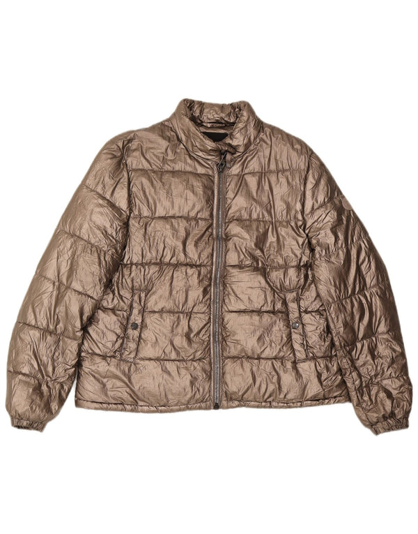 Jachetă căptușită pentru femei Massimo Dutti UK 14 Medium Gold Poliester