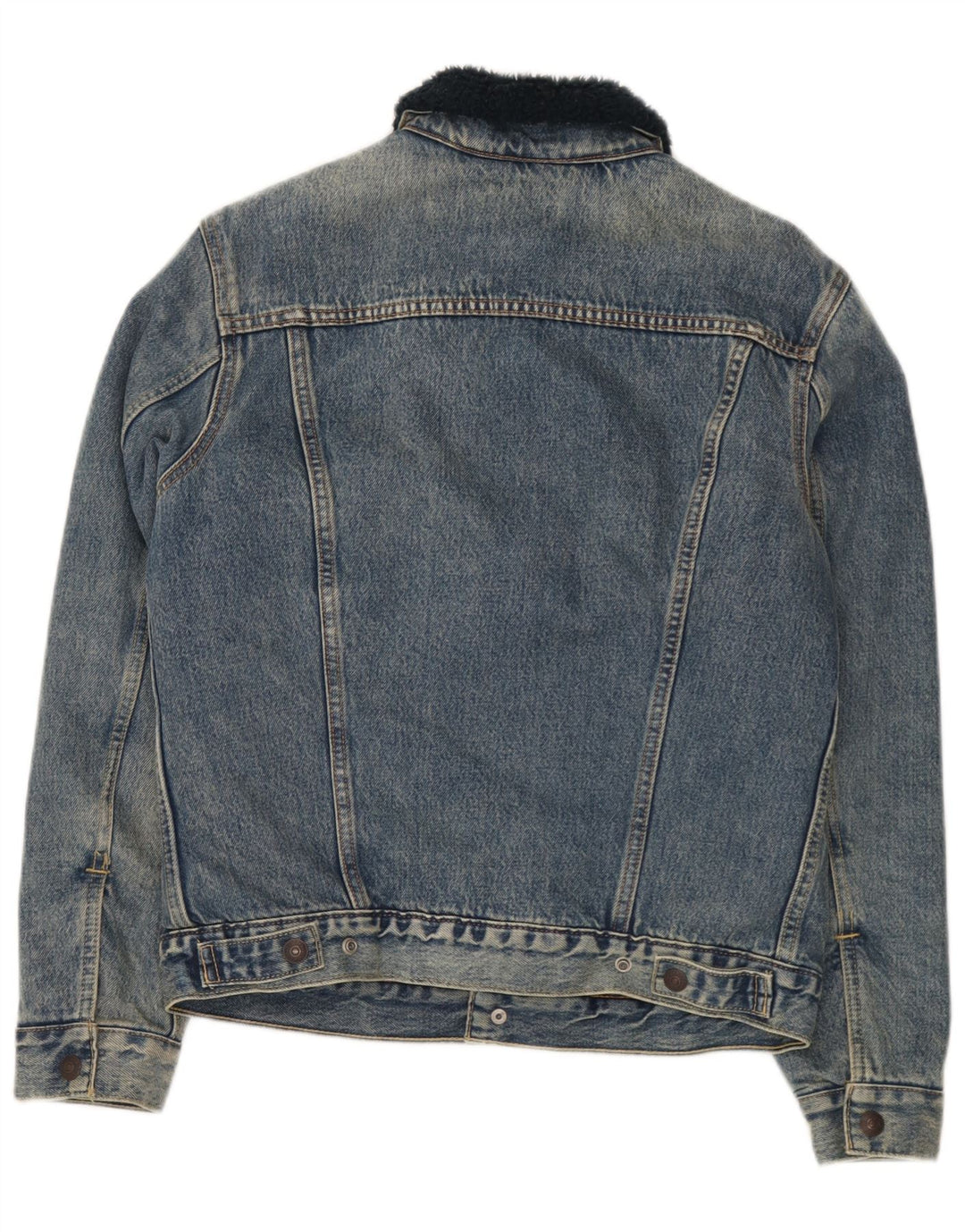 Jachetă pentru bărbați Levi's Sherpa Denim UK 36 Small Blue Bumbac