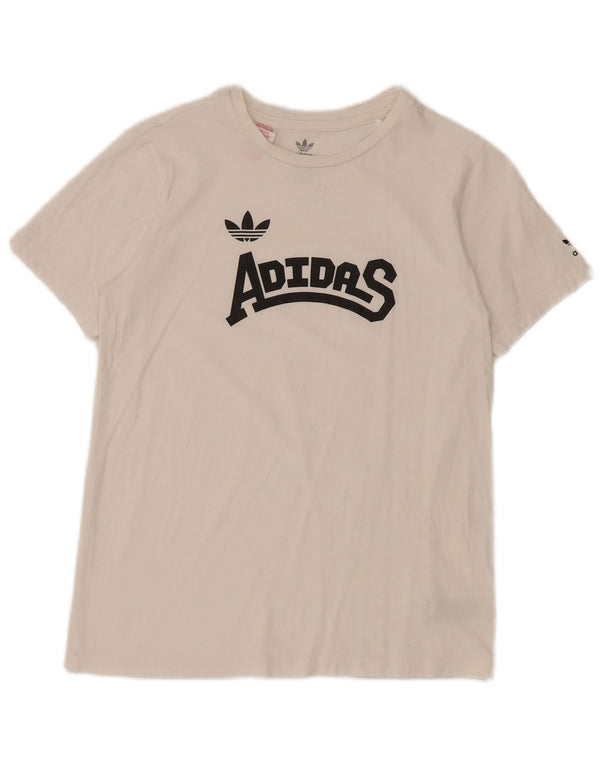 Tricou grafic Adidas pentru baieti Top 12-13 ani bumbac alb
