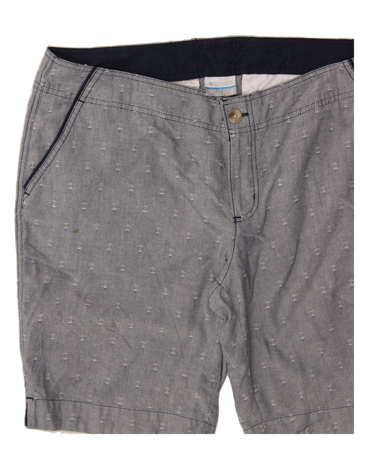 COLUMBIA Womens Abstract Pattern Chino Shorts US 12 Large W36  Grey Cotton Vintage Columbia and Second-Hand Columbia from Messina Hembry 