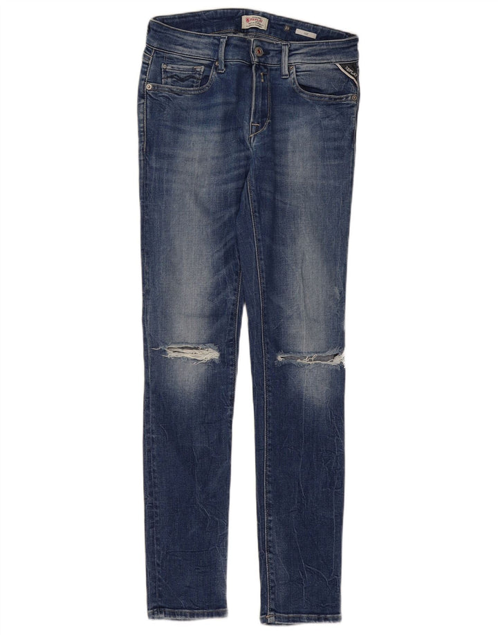 Replay Blugi slim pentru femei Luz distressed W28 L30 Bumbac albastru