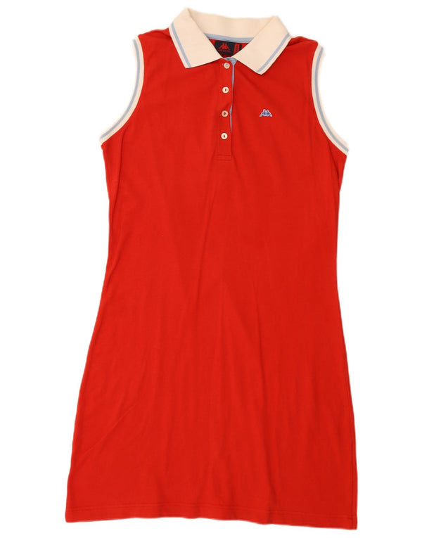 Rochie polo fără mâneci pentru femei Kappa UK 18 XL, bumbac color bloc roșu