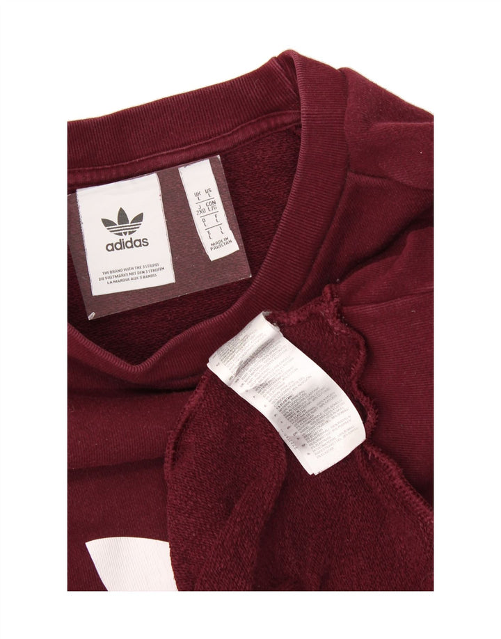 ADIDAS Mens Graphic Sweatshirt Jumper Large Maroon Cotton Vintage Adidas and Second-Hand Adidas from Messina Hembry 
