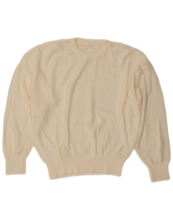 Pulover pentru femei cu gât rotund și pulover EU 44 XL alb catifelat